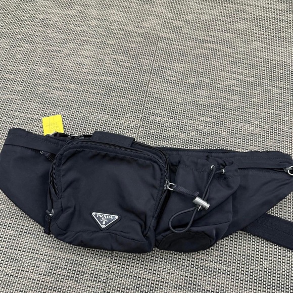 PRADA Re-Nylon Belt Bag Black Technical Fabric Men's Bag - Picture 1 of 7